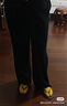 朗姿復古高腰直筒垂感顯高黑色絲絨褲冬季新款休閑褲長(cháng)褲女 夜幕黑色 XL 曬單實(shí)拍圖
