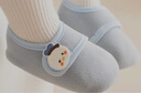 貝瑞加（Babyprints）嬰兒地板襪寶寶軟底學(xué)步鞋襪室內(nèi)早教襪套保暖隔涼腳套 藍(lán)S 曬單實(shí)拍圖