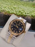 勞力士王子瑞士認證原裝手表男全自動(dòng)機械表防水日歷陀飛輪鏤空商務(wù)專(zhuān)用男表 間金白盤(pán)（順豐+送皮帶+精美手鏈） 曬單實(shí)拍圖