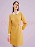 拉珂蒂（La Koradior）商場(chǎng)同款2024早秋新款氣質(zhì)連衣裙時(shí)尚收腰長(cháng)裙 淺黃 M 曬單實(shí)拍圖