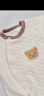 婧麒（JOYNCLEON）嬰兒保暖連體衣秋冬季寶寶夾棉衣服哈衣新生兒空氣棉睡衣爬服 斜開(kāi)麻花小熊 90cm 曬單實(shí)拍圖