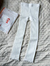 貓人女童打底褲秋冬款加薄絨白色外穿保暖褲子中大童兒童百搭九分褲 曬單實(shí)拍圖