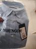 雅戈爾（YOUNGOR）短袖襯衫男素色成衣水洗襯衫彈力亞麻面料舒適透氣休閑無(wú)束縛 VSHM134915IBA淺藍 40 曬單實(shí)拍圖
