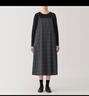 無(wú)印良品（MUJI）女式 易干 平紋 吊帶連衣裙 女裝裙子春季 長(cháng)裙 美拉德 深灰色格紋 M (160/84A) 曬單實(shí)拍圖