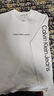 CALVIN KLEIN JEANS重磅純棉CK長(cháng)袖T恤男女新款字母印花上衣寬松百搭學(xué)生打底長(cháng)袖T恤 白色ck長(cháng)袖 S 曬單實(shí)拍圖