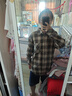 森馬（Semir）長(zhǎng)袖襯衫女中長(zhǎng)款慵懶寬松落肩秋季chic復(fù)古格紋襯衣101524105004 曬單實(shí)拍圖