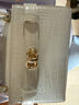 CHARLES&KEITH鱷魚(yú)紋凱莉包手提斜挎婚包包女包生日禮物CK2-50270880-1 Ivory象牙色 S 曬單實(shí)拍圖
