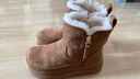 卓詩(shī)尼加絨加厚雪地棉鞋女2025新款冬季休閑平底女鞋保暖防滑短靴 駝色 【加絨厚底4cm】 36 曬單實(shí)拍圖