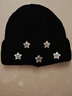 妙奕嘉針織帽帽子女秋冬季毛線(xiàn)帽冷帽冬天保暖月子帽棉帽2025新款顯臉小 韓版星星黑色針織帽 曬單實(shí)拍圖