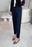 羅蒙（ROMON）輕奢女裝 冰絲九分煙管褲職業(yè)西裝褲女春秋季2022新款直筒高 藏藍色 L 【105-115斤】 曬單實(shí)拍圖