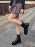 百麗（Belle）百搭切爾西靴女2025冬新商場(chǎng)同款厚底增高休閑短靴E7R1DDD5 黑色 37 曬單實(shí)拍圖