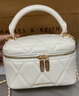 CHARLES&KEITH菱格鏈條手提斜挎小方包生日禮物CK2-80782534 Cream奶白色 小包 曬單實(shí)拍圖