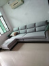 全友家居 北歐四人位沙發(fā)直排簡(jiǎn)約布藝沙發(fā)腳凳一字型沙發(fā)客廳小戶(hù)型 曬單實(shí)拍圖
