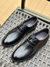 七匹狼男鞋冬季加絨高端皮鞋男士頭層牛皮鞋子男正裝鞋內增高男士婚鞋 黑色 四季款 42 碼 曬單實(shí)拍圖