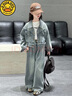 G.duck小黃鴨女童春裝套裝2025新款大童牛仔兩件套春秋款女孩春季網(wǎng)紅洋 圖片色 160 cm 曬單實(shí)拍圖