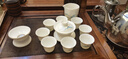 語(yǔ)詩(shī)閣羊脂玉白瓷功夫茶具套裝高檔簡(jiǎn)約家用辦公室會(huì )客陶瓷蓋碗8杯整套 描金千里江山沉香八杯安全裝 12頭 （安全包裝）送茶巾 曬單實(shí)拍圖