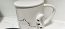 拜杰白色馬克杯早餐水杯陶瓷馬克杯帶蓋大容量牛奶杯咖啡杯情侶杯 曬單實(shí)拍圖