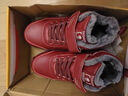足力健大師老人鞋女冬季加絨保暖棉鞋防滑防水中老年健步鞋媽媽鞋大碼雪地靴 9705棗紅 （送襪子） 40 曬單實(shí)拍圖