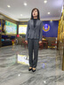 晨芙職業(yè)西裝套裝女商務(wù)OL工裝西服外套酒店經(jīng)理領(lǐng)班餐廳美容師工作服 灰色西裝+西褲 M 建議90-100斤 曬單實(shí)拍圖