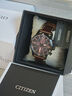 西鐵城（CITIZEN） 手表男皮帶運動(dòng)防水光動(dòng)能名牌計時(shí)男表 棕帶三眼黑盤(pán)小牛皮男表CA0617-11E 曬單實(shí)拍圖
