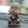 伴君 創(chuàng  )意搖頭汽車(chē)擺件可愛(ài)卡通公仔小和尚彌勒佛平安車(chē)車(chē)載車(chē)上裝飾 淡定 曬單實(shí)拍圖