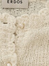 ERDOS 25秋冬圓領(lǐng)鉤針花邊裝飾中袖通勤外搭女開(kāi)衫針織衫 白 M 165/84A 曬單實(shí)拍圖