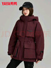 鴨鴨（YAYA）佟麗婭同款派克羽絨服女秋冬顯瘦連帽短款百搭派克服沖鋒保暖外套 曬單實拍圖