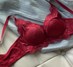 mybody輕奢品牌女士?jì)纫屡t色女本命年套裝小胸聚攏軟鋼圈收副乳文胸女 酒紅色 S 推薦70A 70B 70C 曬單實(shí)拍圖
