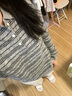 fano studios范洛Fano miu式時(shí)髦老錢質(zhì)感條紋經(jīng)典polo領(lǐng)軟糯羊毛針織套頭毛衣 灰條紋 現(xiàn)貨 M 曬單實(shí)拍圖