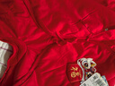 童泰（TONGTAI）嬰兒蝴蝶衣冬季純棉夾棉新生兒連體衣寶寶外出哈衣爬服紅色66cm 曬單實拍圖