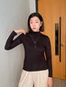 Jay山茶花毛衣鏈女掛件衣服配飾長款項鏈吊墜掛繩掛飾送女友生日禮物 【品牌禮盒】黑色 曬單實拍圖