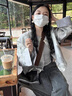 妍莉芬（yanlifen）新中式富家千金穿搭衣服休閑套裝女裝2025年秋季新款國風(fēng)外套褲子 灰色外套+褲子套裝 L 【建議100-120斤】 曬單實(shí)拍圖