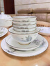 曼遠品牌景德鎮陶瓷餐具套裝家用骨瓷碗碟碗盤(pán)輕奢喬遷新居結婚禮盒 柳岸煙霞【精致10人配置】 60件套 曬單實(shí)拍圖