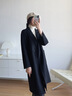 皮爾卡丹（pierre cardin）春秋毛呢外套女風(fēng)衣2024春秋季新款羊毛中長(cháng)款呢子開(kāi)衫超長(cháng)款大衣 黑色 M 曬單實(shí)拍圖