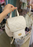 CHARLES&KEITH菱格大容量柔軟多用背包書包雙肩包包女包生日禮物CK2-60151400 Cream奶白色 S 曬單實(shí)拍圖