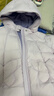 戴維貝拉（DAVE＆BELLA）新款三防女童外套中長(cháng)款女寶寶羽絨服洋氣兒童衣服連帽小童上衣 灰紫色【現貨】 100 cm 【充絨量86.5g】 曬單實(shí)拍圖