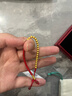 周六福（ZLF）新年禮物 黃金手鏈女足金999圓珠紅繩福氣古法轉運手繩手飾 計價(jià) 15+4cm尾鏈 - 2.26g 曬單實(shí)拍圖