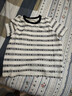百圖betu女裝夏季新款T恤撞色圓領(lǐng)條紋提花透氣寬松短袖女2407T21 黑白條 S 曬單實(shí)拍圖