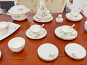 曼遠景德鎮釉下彩高溫健康瓷中式碗碟餐具套裝家用喬遷結婚禮 釉下彩芳華【豪華10人配置】 60件套 曬單實(shí)拍圖
