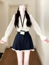 唐菓蜜新款連衣裙女2025春秋女裝韓系時(shí)尚小個(gè)子氣質(zhì)通勤風(fēng)顯瘦套裝裙子 上衣+裙子 M 曬單實(shí)拍圖
