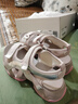 天美意陸柯燃明星同款女鞋撞色增高軟底女老爹運動(dòng)涼鞋 灰粉色 38 曬單實(shí)拍圖