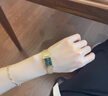 西鐵城（CITIZEN）手表 Juicy Tint系列石英不銹鋼表帶時(shí)尚簡(jiǎn)約女表 EJ6123-81W 復古綠方盤(pán) 曬單實(shí)拍圖