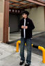 花花公子夾克男春秋商務(wù)中青年戶(hù)外百搭運動(dòng)休閑長(cháng)袖外套上衣 黑色 2XL 曬單實(shí)拍圖