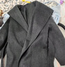 三彩【100綿羊毛】2025冬季新款連帽雙面呢大衣毛呢外套M 深邃灰 S 155/80A 曬單實(shí)拍圖