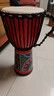 前谷手鼓非洲鼓麗江兒童初學(xué)演奏金貝鼓印尼整木掏空山羊皮成人學(xué)生鼓 標10紅色彩繪+贈品 曬單實(shí)拍圖