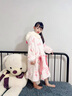 G.DUCKKIDS小黃鴨童裝女童睡衣珊瑚絨保暖兒童睡袍秋冬季中大童睡裙洋氣冬裝 小兔款粉色 140碼建議130-140cm8-9歲 曬單實(shí)拍圖