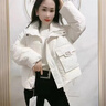 花花公子（PLAYBOY）九江平湖短款羽絨棉服女24冬季新款保暖加厚面包服外套女氣質(zhì)夾克 米白色 XL 建議125-140斤 曬單實(shí)拍圖