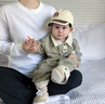 GUYN兒童衛衣套裝秋裝2025新款男寶寶衛衣褲子秋季嬰兒童衣服分體兩件 灰綠 73 默認尺碼11 曬單實(shí)拍圖