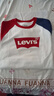 Levi's 李維斯兒童裝男童長(cháng)袖T恤春秋款圓領(lǐng)打底衫百搭撞色插肩袖上衣 辣椒紅 LV2512645 160 /80 【建議身高158-170cm】 曬單實(shí)拍圖
