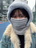 時(shí)鳥(niǎo)防寒一體帽雷鋒帽騎行面罩防風(fēng)帽防寒帽冬季男圍脖三合一保暖頭套 【淺灰色】 曬單實(shí)拍圖